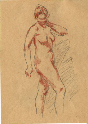 Жданко Ирина Александровна. Обнаженная, держащая руку на шее